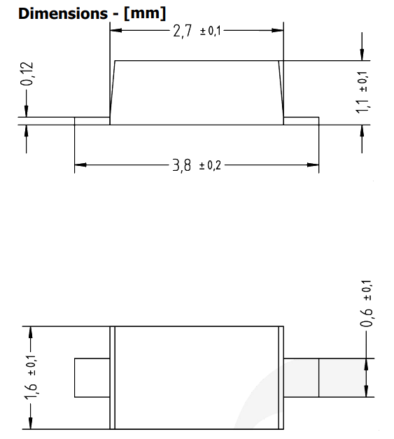 Mechanical Drawing - Diotec Semiconductor BAS16WH-AQ SMD Small Signal Diode